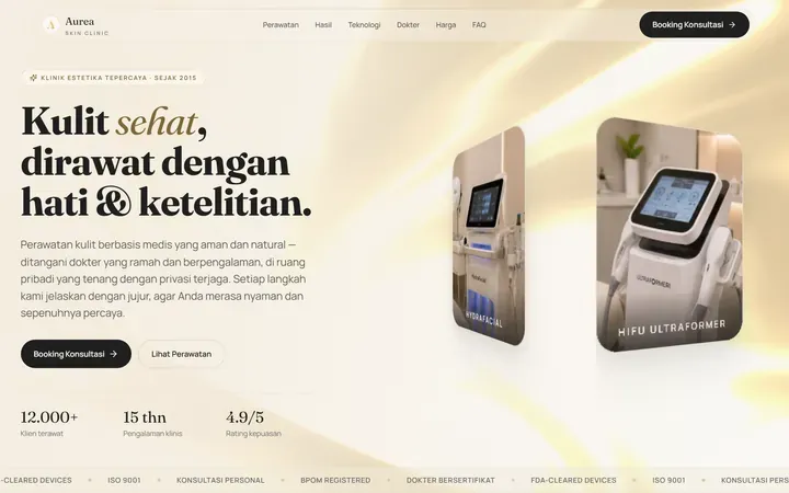 Website Klinik Kecantikan — Aurea Skin Clinic