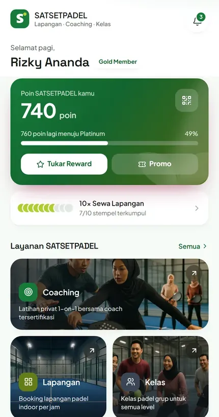 Aplikasi PWA untuk Padel & Sport