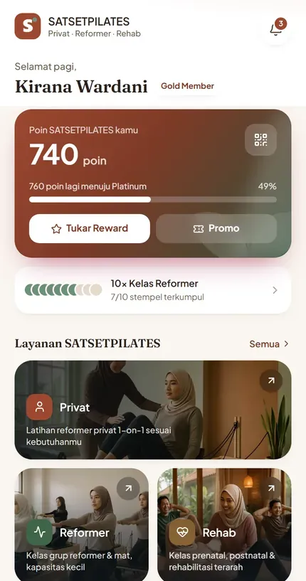 Aplikasi PWA untuk Pilates Studio
